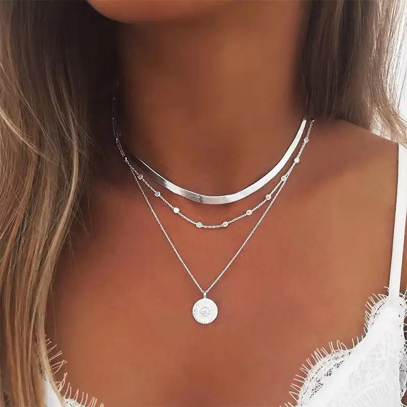 Kathryn - Layered Necklace Set - Amawinc