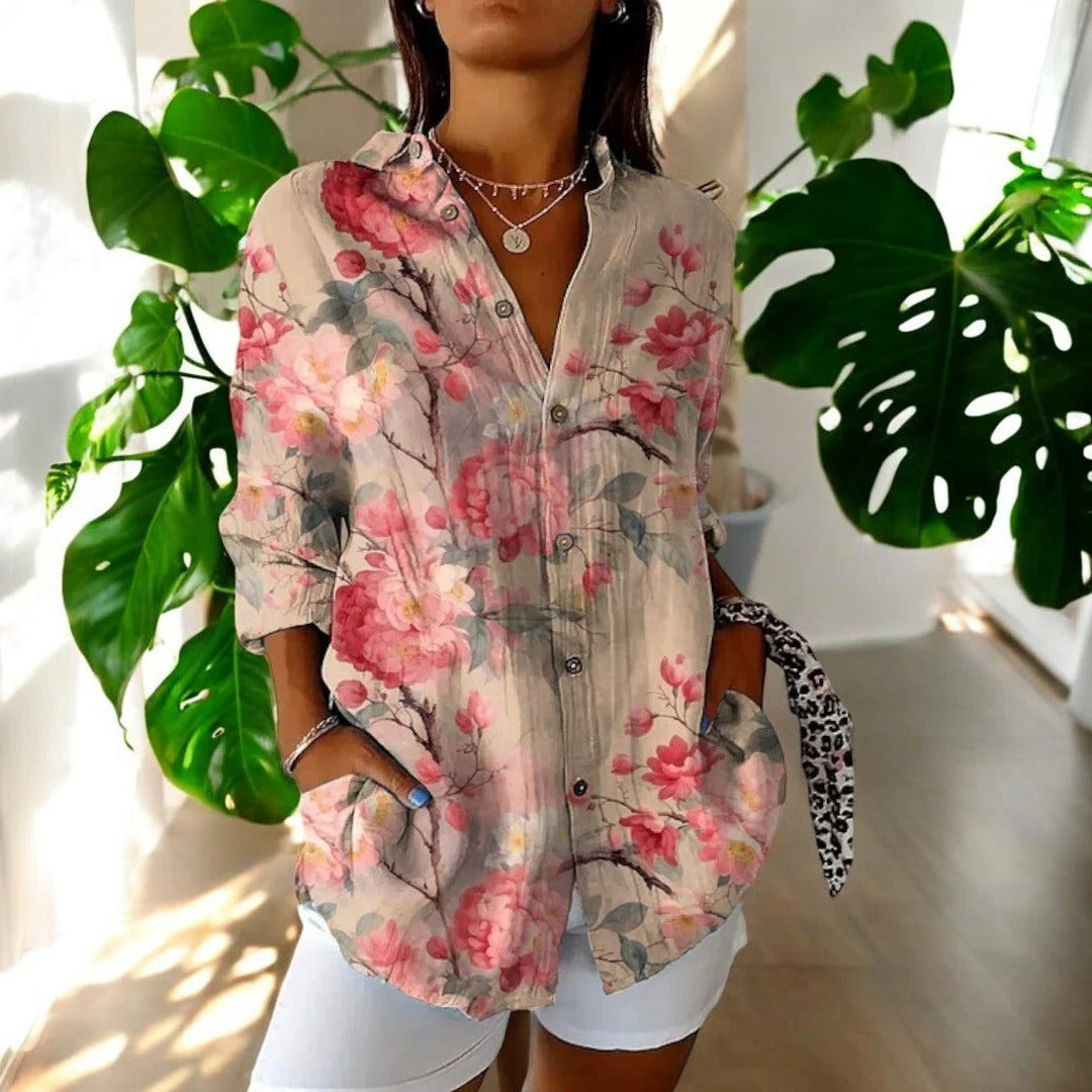Blouse Vintage Intemporelle Élégante Avec Coupe Confortable Polyvalente Pour Journée Décontractée Semi Formelles