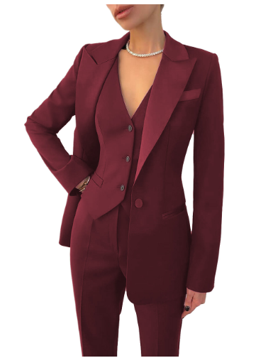 Ensemble Trois Pièces Pour Femmes Avec Blazer Élégant Gilet Et Pantalon Tailleur Pour Toutes Les Saisons