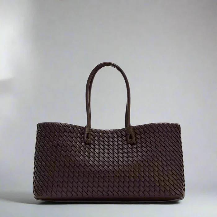 Amawinc Noora Sac À Main Tissé Tote Structuré Intérieur Doublé Tissu Spacieux Compartiments Pratiques