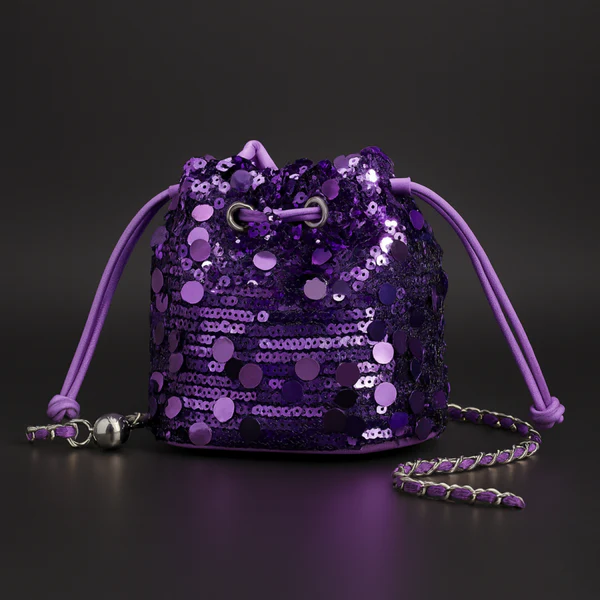 Sac À Sequins Carmelle Amawinc Orné À La Main De Sequins En Cascade Et Cordon Métallique Pour Une Soirée Éblouissante
