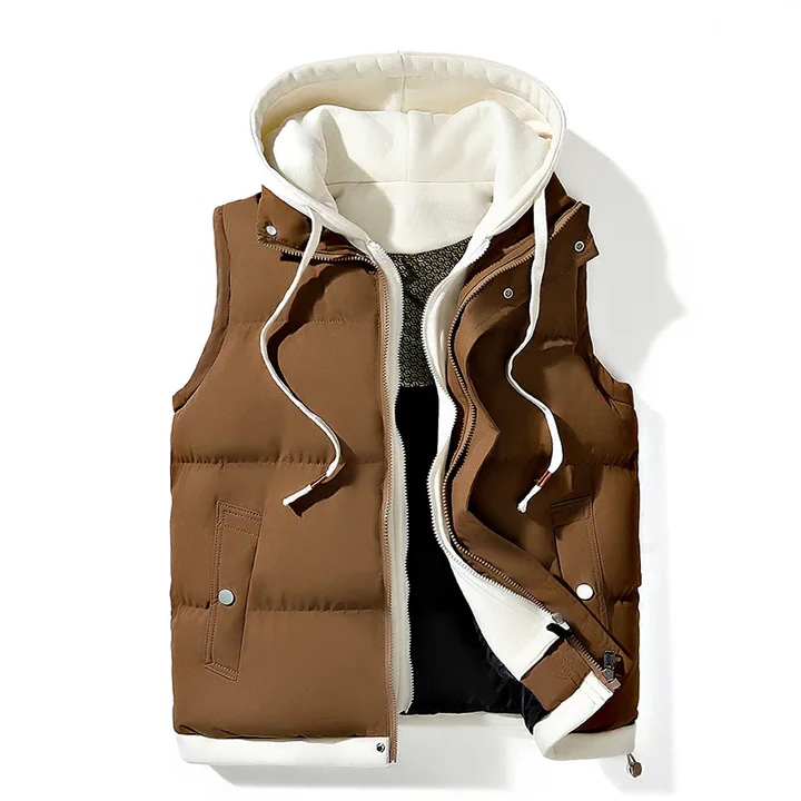 Gilet Puffer À Capuche Pour Homme Léger Et Isolant Pour Une Chaleur Confortable En Ville Amawinc