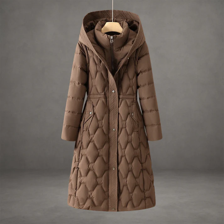 Manteau Longline À Capuche Loranne Avec Doublure Isolante Douce Et Silhouette Épurée