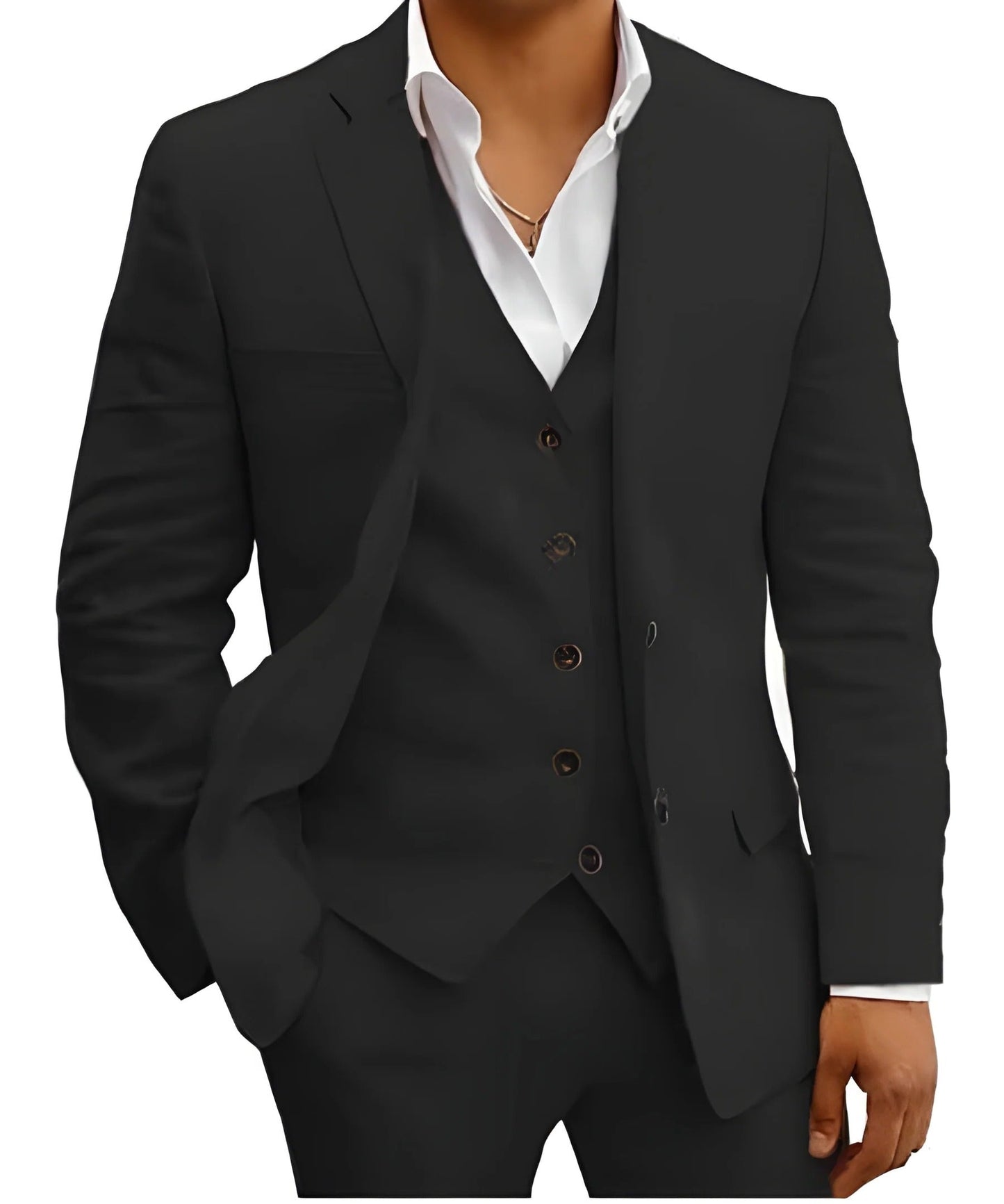 Costume Homme Trois Pièces Léger Été Pour Mariages Fêtes Plage Veste Gilet Pantalon