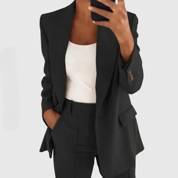 Ensemble Veste Tailleur Pour Femme Et Pantalon Ajusté Pour Un Look Professionnel Confortable