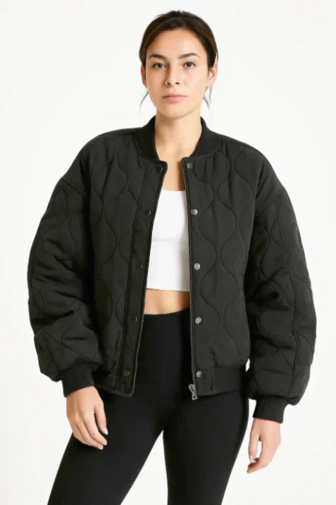 Samantha Veste Bomber Matelassée Pour Femme Hiver Décontractée Confort Oversize Style Urbain Élégant
