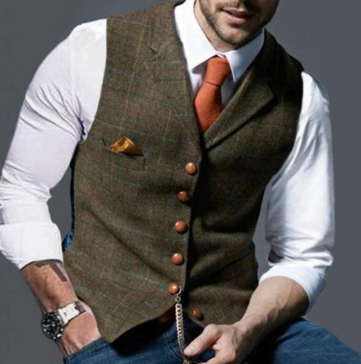 Amawinc Gilet Vintage Homme Ajustement Moderne Pour Tenue Formelle Et Décontractée