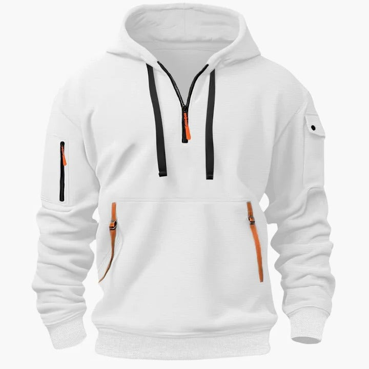 Amawinc Sweat À Capuche Utilitaire Toutes Saisons Pour Homme Avec Poches Zippées Léger Et Respirant Confortable