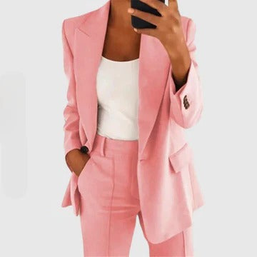 Ensemble Veste Tailleur Pour Femme Et Pantalon Ajusté Pour Un Look Professionnel Confortable