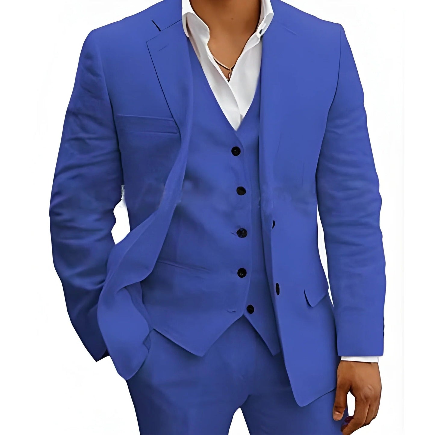 Costume Homme Trois Pièces Léger Été Pour Mariages Fêtes Plage Veste Gilet Pantalon