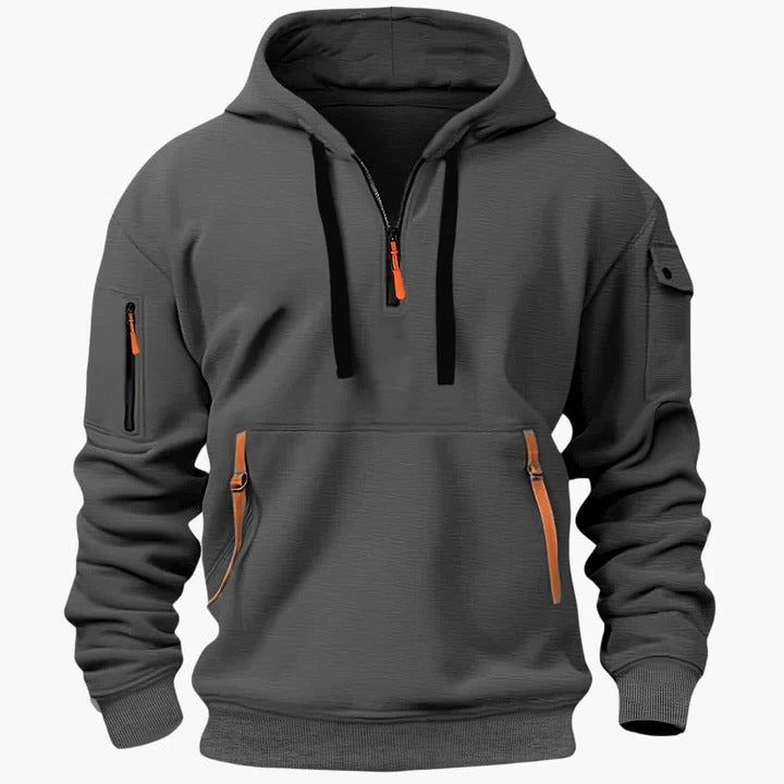 Amawinc Sweat À Capuche Utilitaire Toutes Saisons Pour Homme Avec Poches Zippées Léger Et Respirant Confortable