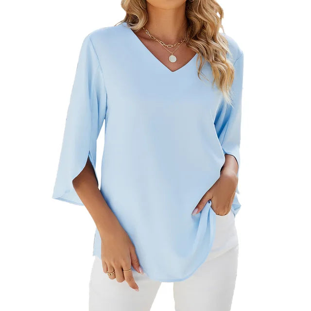 Alondra Bluse: V-Ausschnitt