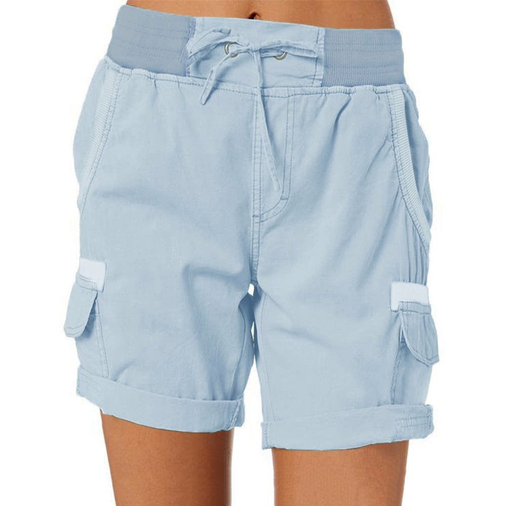 Amawinc Shorts Cargo Femme Coupe Décontractée Mélange Coton Poches Utilitaires Taille À Cordon