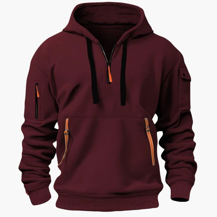Amawinc Sweat À Capuche Utilitaire Toutes Saisons Pour Homme Avec Poches Zippées Léger Et Respirant Confortable
