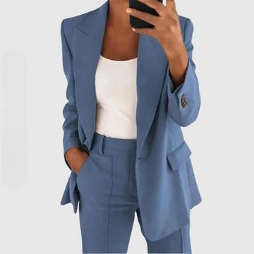 Ensemble Veste Tailleur Pour Femme Et Pantalon Ajusté Pour Un Look Professionnel Confortable