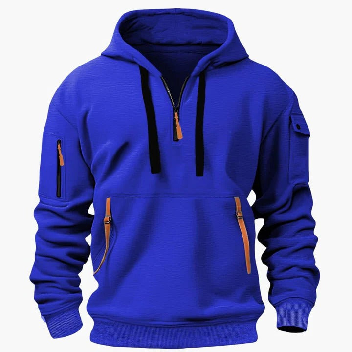 Amawinc Sweat À Capuche Utilitaire Toutes Saisons Pour Homme Avec Poches Zippées Léger Et Respirant Confortable
