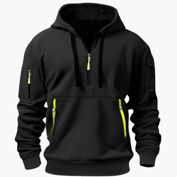 Amawinc Sweat À Capuche Utilitaire Toutes Saisons Pour Homme Avec Poches Zippées Léger Et Respirant Confortable
