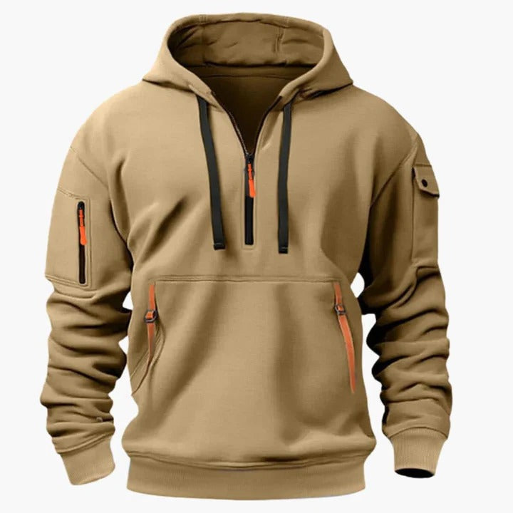 Amawinc Sweat À Capuche Utilitaire Toutes Saisons Pour Homme Avec Poches Zippées Léger Et Respirant Confortable