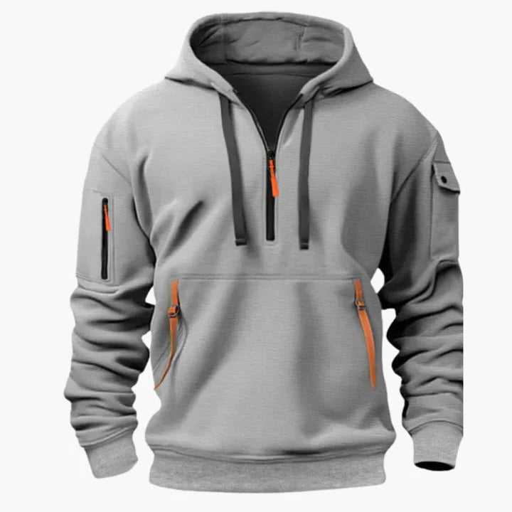 Amawinc Sweat À Capuche Utilitaire Toutes Saisons Pour Homme Avec Poches Zippées Léger Et Respirant Confortable
