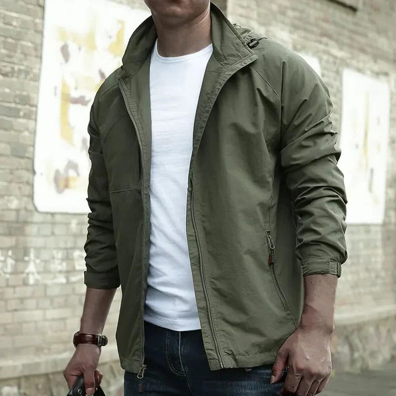 Amawinc Veste Légère Polyvalente Pour Homme Toutes Saisons Couleur Olive Neutre Confortable