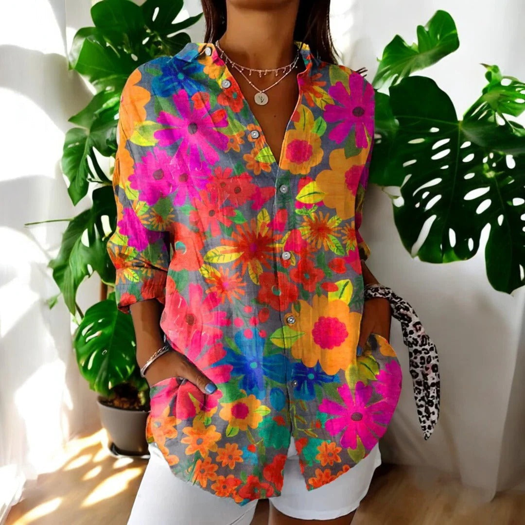 Blouse Vintage Intemporelle Élégante Avec Coupe Confortable Polyvalente Pour Journée Décontractée Semi Formelles