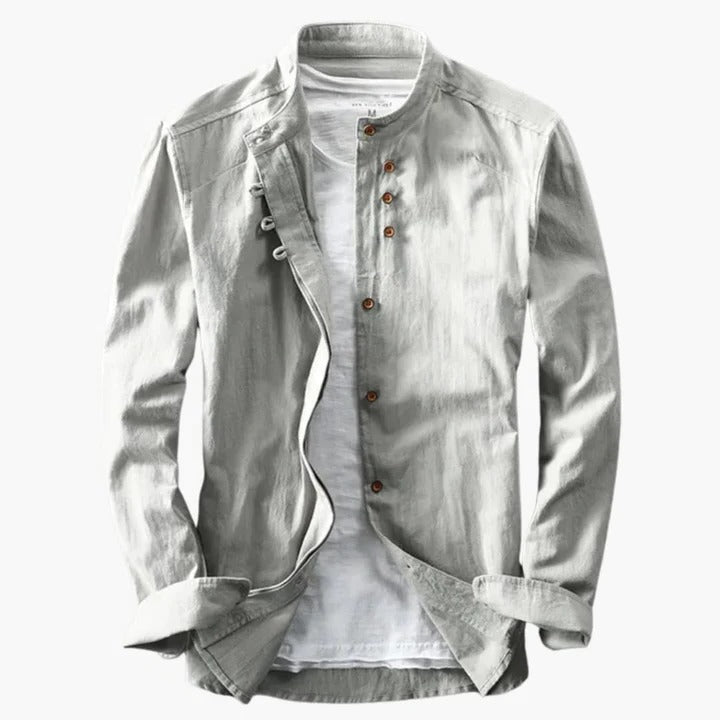 Chemise Homme Col Montant Légère Respirante Confort Pour Travail Voyage Et Usage Quotidien