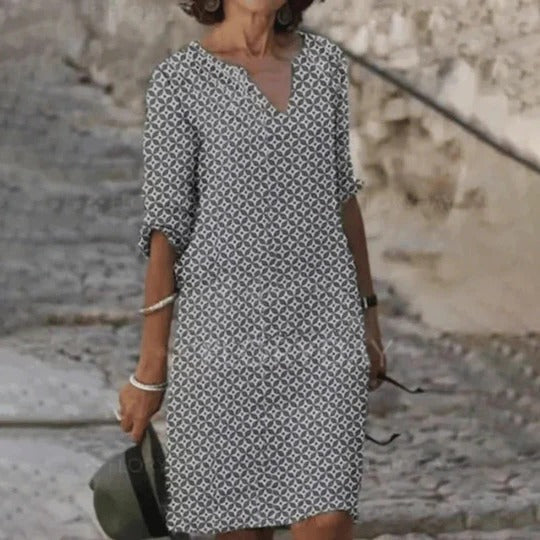 Robe Femme Amawinc Légère Été Robe Midi Confortable À Encolure Ronde Large Pour Tous Les Jours