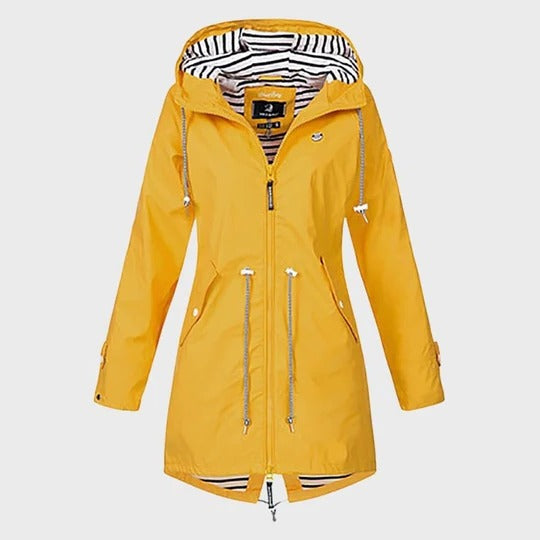 Veste Imperméable Longue Pour Femme Avec Capuche Étanche Protection Contre La Pluie