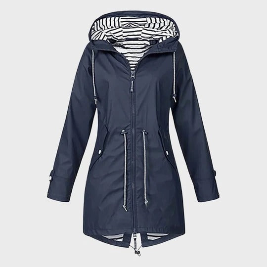 Veste Imperméable Longue Pour Femme Avec Capuche Étanche Protection Contre La Pluie