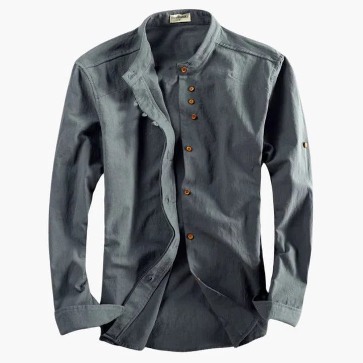 Chemise Homme Col Montant Légère Respirante Confort Pour Travail Voyage Et Usage Quotidien