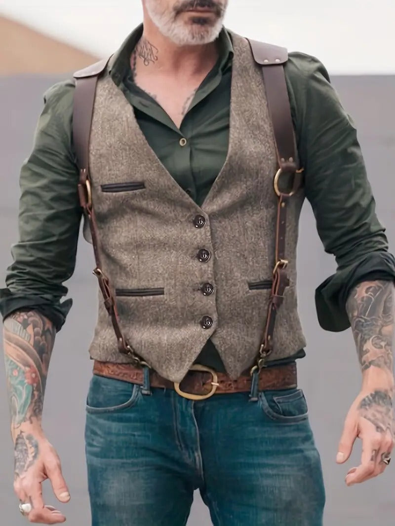 Gilet Traditionnel Pour Homme Amawinc Vintage Inspiré Silhouette Gilet Pour Tenue Intemporelle