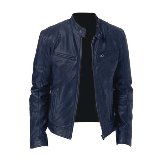 Veste En Cuir Pour Homme Amawinc Avec Fermeture Éclair Frontale Coupe Structurée Pour Toutes Les Saisons