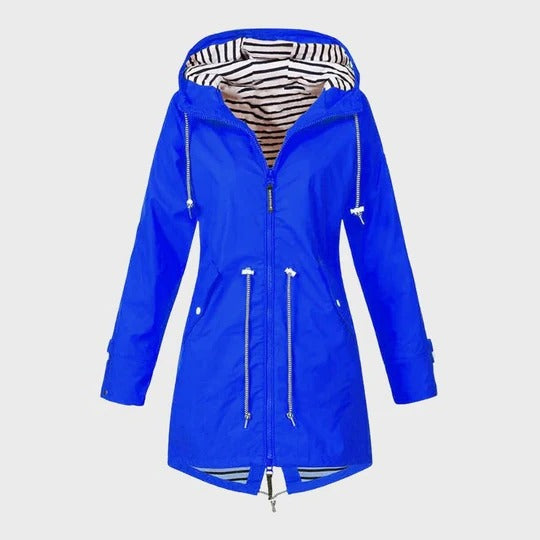 Veste Imperméable Longue Pour Femme Avec Capuche Étanche Protection Contre La Pluie