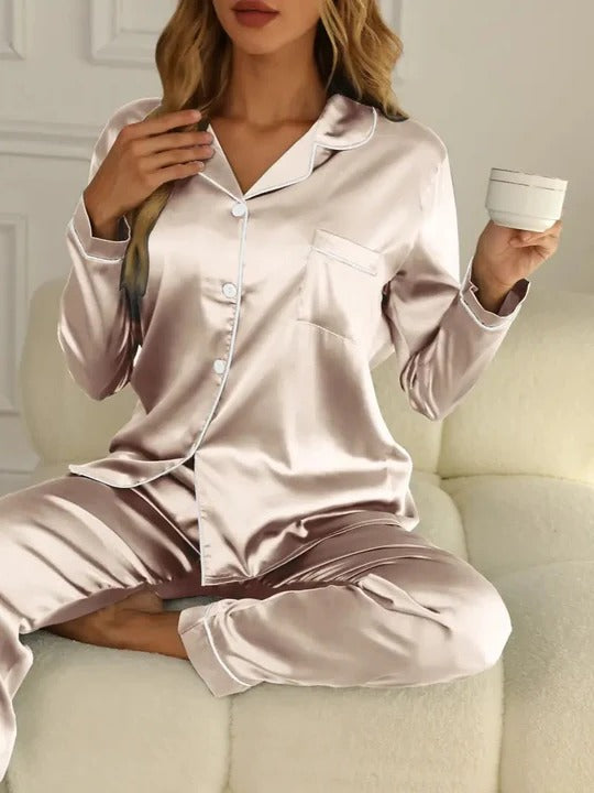 Ensemble De Pyjama Deux Pièces Pour Femmes Confortable Et Léger Coupe Structurée Pour Nuit Et Détente