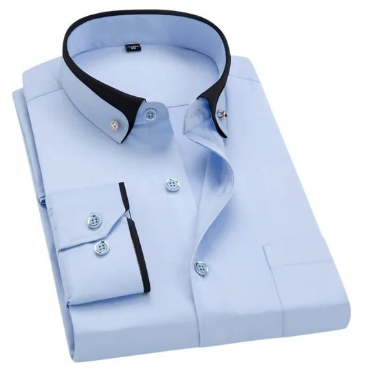 Chemise Homme Manches Longues Amawinc Silhouette Épurée Polyvalente Pour Quotidien Du Décontracté Au Habillé