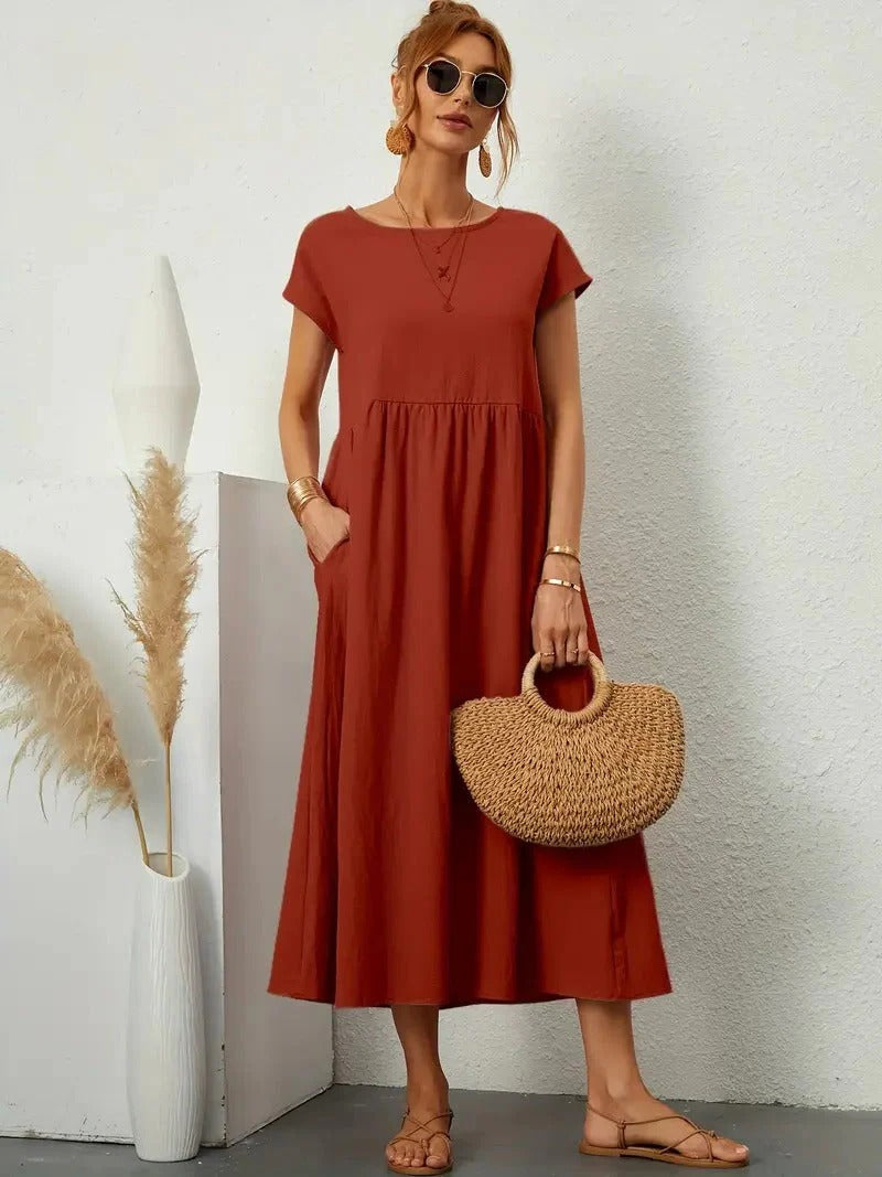Robe Femme Élégante Avec Poches Amawinc Confort Quotidien Et Style Polyvalent Pour Toutes Les Occasions