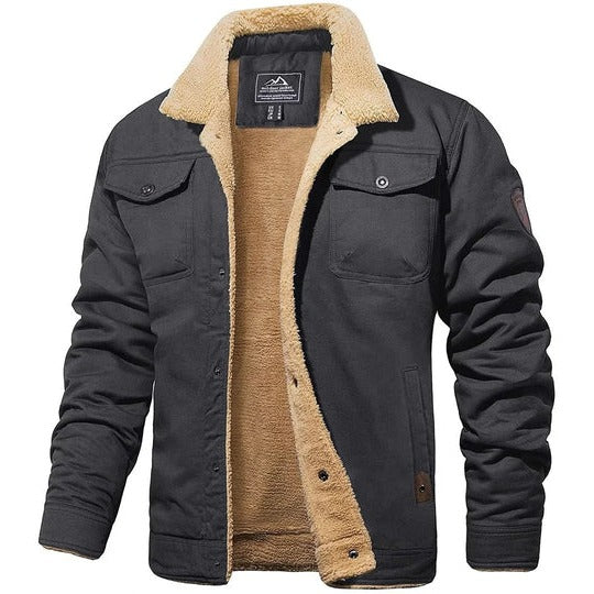 Veste Bomber Doublée Sherpa Pour Homme Avec Isolation Hivernale Complète Style Vintage Amawinc