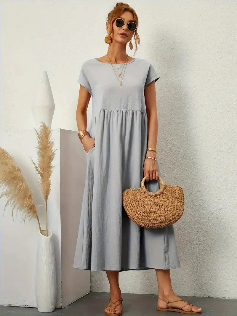 Robe Femme Élégante Avec Poches Amawinc Confort Quotidien Et Style Polyvalent Pour Toutes Les Occasions