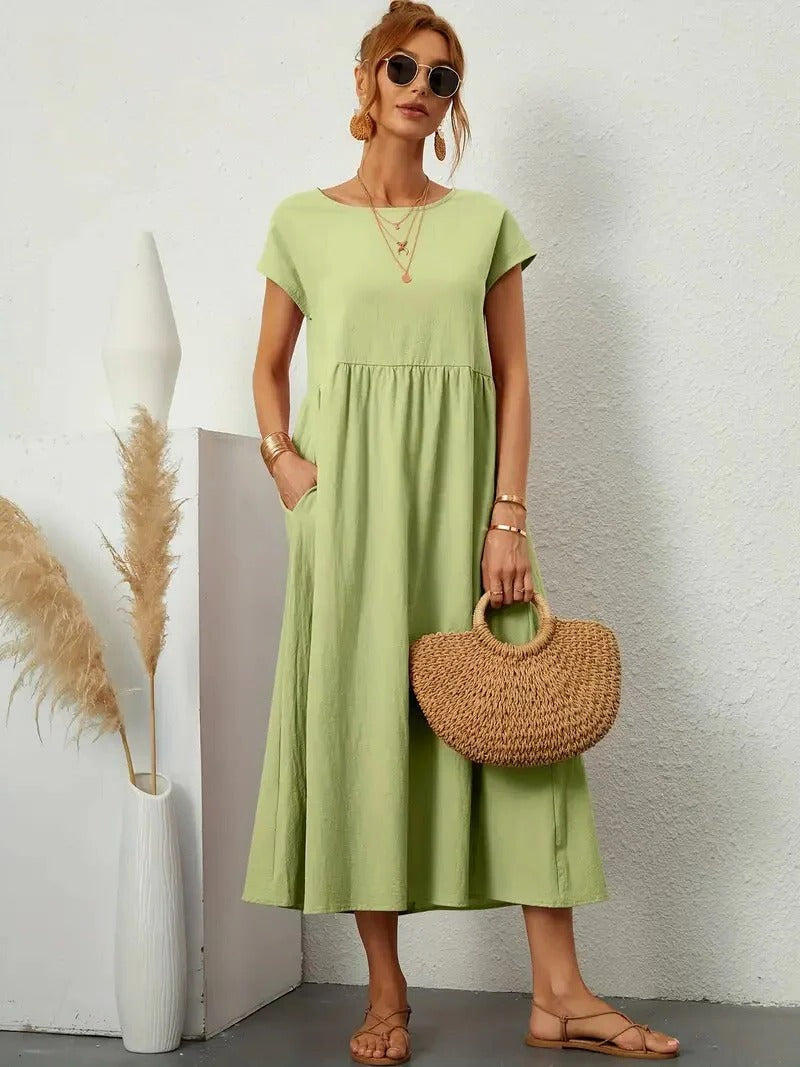 Robe Femme Élégante Avec Poches Amawinc Confort Quotidien Et Style Polyvalent Pour Toutes Les Occasions