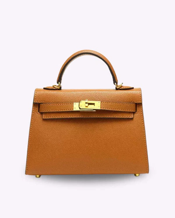 Mini Sac À Main Luxueux Avec Fermoir Doré Twist Et Finition Structurée Pour Toutes Occasions