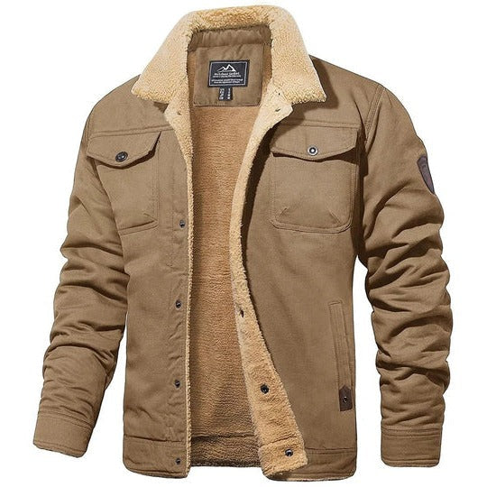 Veste Bomber Doublée Sherpa Pour Homme Avec Isolation Hivernale Complète Style Vintage Amawinc