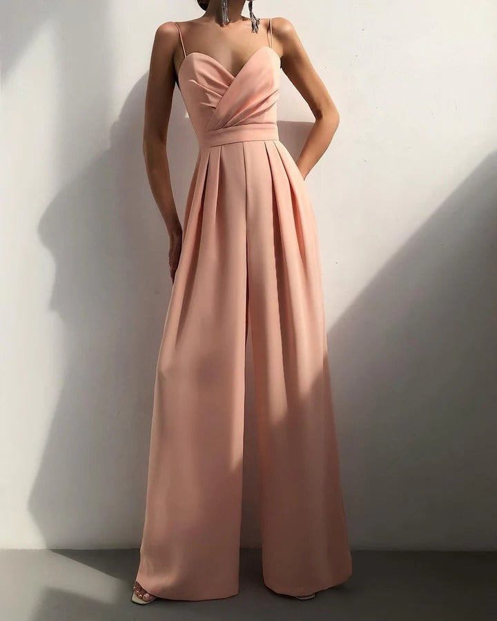 Combinaison Sans Manches Élégante Femme À Taille Marquée Polyvalente Pour Quotidien Silhouette Structurée Décolleté Net