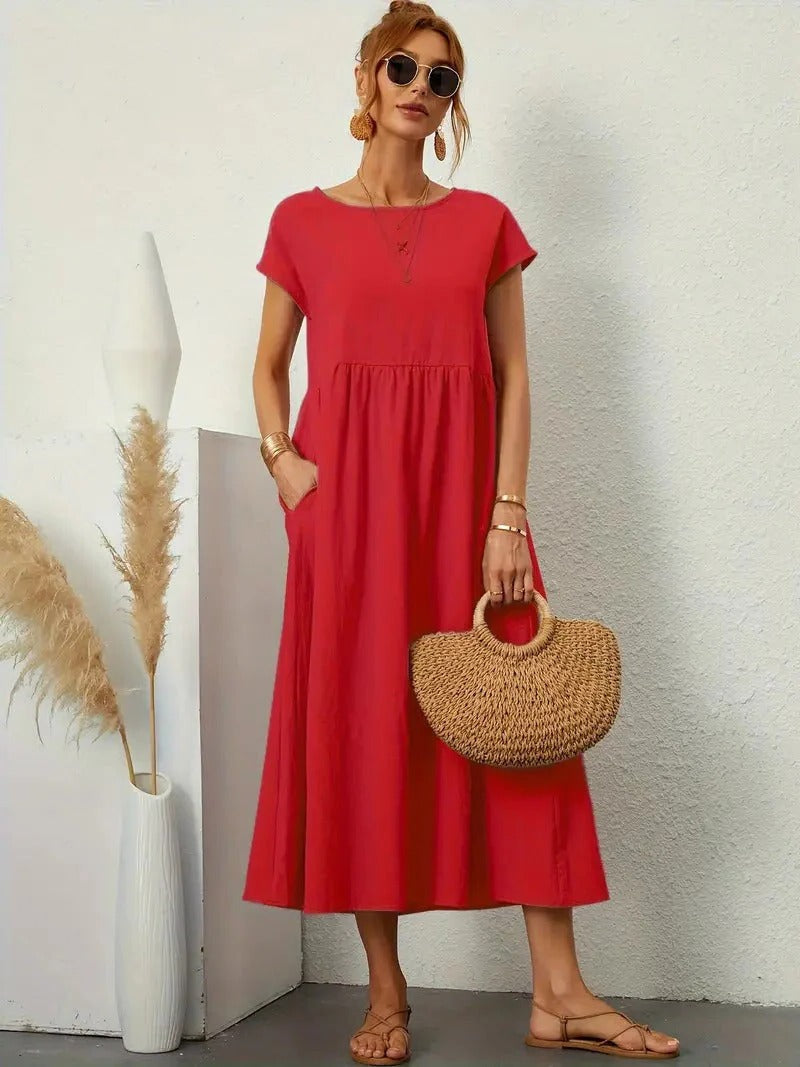 Robe Femme Élégante Avec Poches Amawinc Confort Quotidien Et Style Polyvalent Pour Toutes Les Occasions