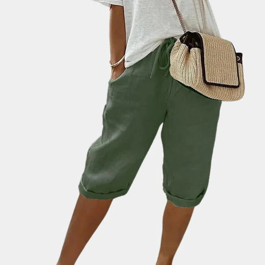 Shorts Pour Femmes Confortables Avec Taille Élastique Et Poches Latérales À La Coupe Droite