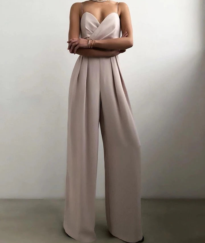 Combinaison Sans Manches Élégante Femme À Taille Marquée Polyvalente Pour Quotidien Silhouette Structurée Décolleté Net