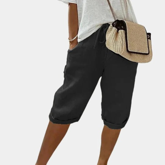Shorts Pour Femmes Confortables Avec Taille Élastique Et Poches Latérales À La Coupe Droite