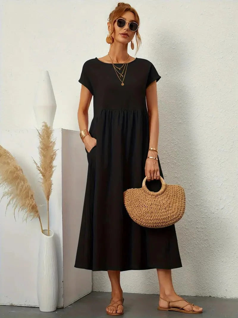 Robe Femme Élégante Avec Poches Amawinc Confort Quotidien Et Style Polyvalent Pour Toutes Les Occasions
