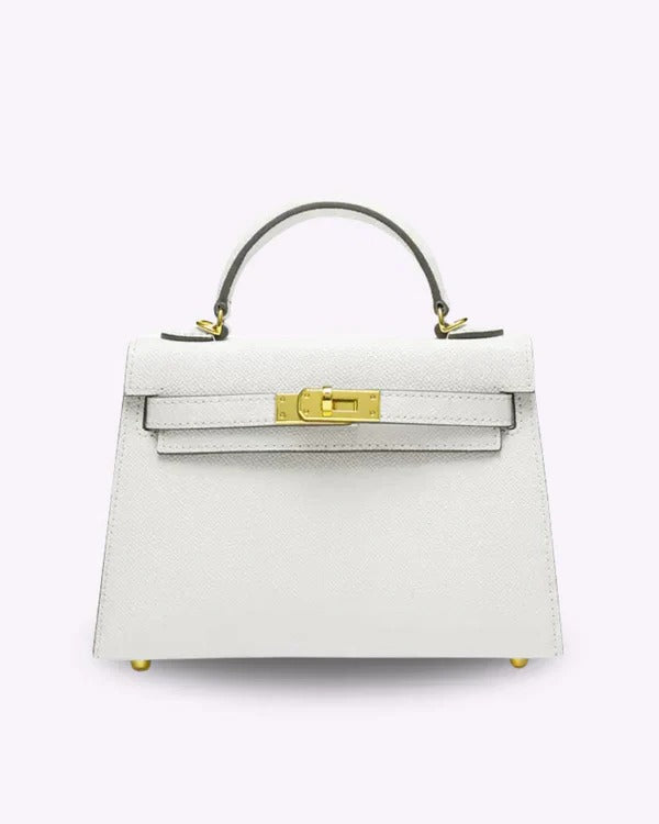 Mini Sac À Main Luxueux Avec Fermoir Doré Twist Et Finition Structurée Pour Toutes Occasions