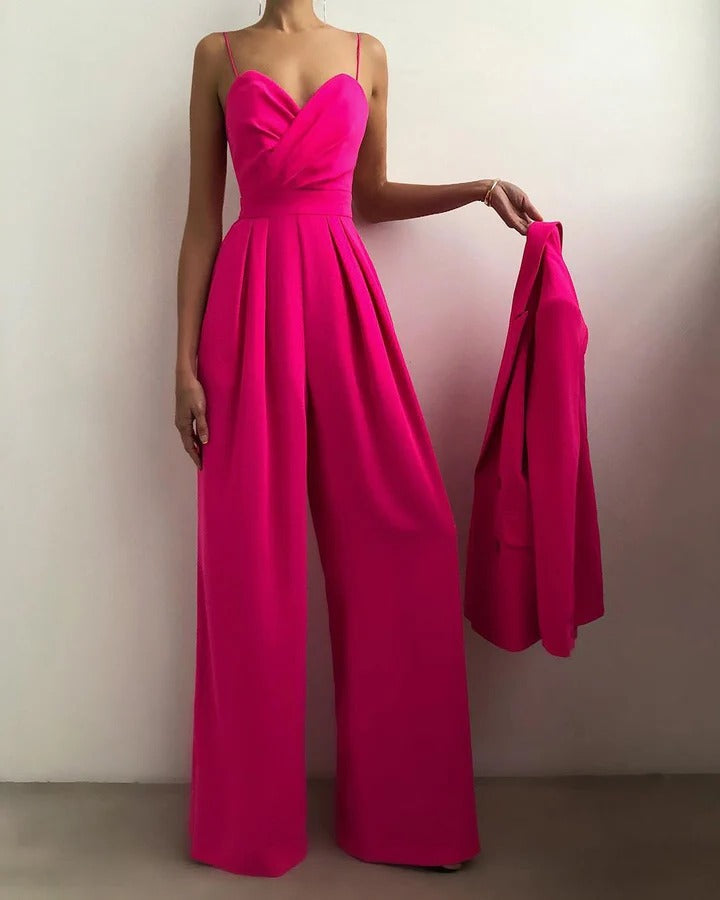 Combinaison Sans Manches Élégante Femme À Taille Marquée Polyvalente Pour Quotidien Silhouette Structurée Décolleté Net