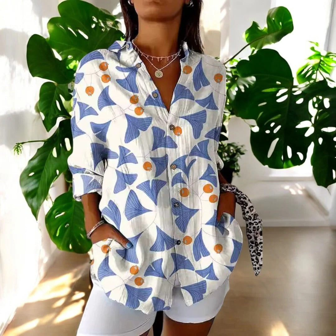 Blouse Vintage Intemporelle Élégante Avec Coupe Confortable Polyvalente Pour Journée Décontractée Semi Formelles